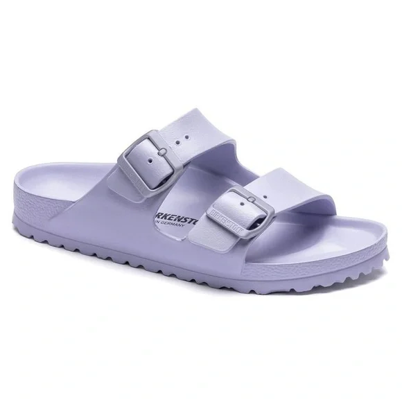 Birkenstock EVA Arizona Two Strap Waterproof Slide Sandal - Purple Fog, Size 10 - Picture 1 of 9
